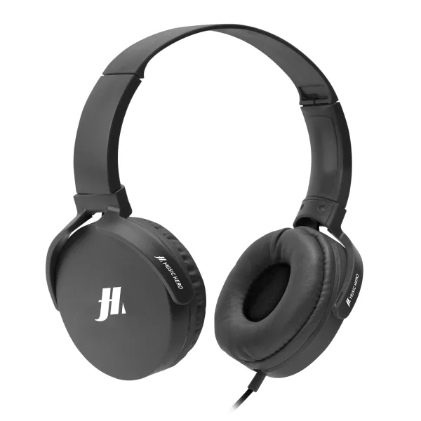 Music Hero - Stereo slúchadlá s mikrofónom, 3,5 mm jack, čierna
