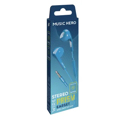 Music Hero - Slúchadlá PRISM, 3,5 mm jack, modrá