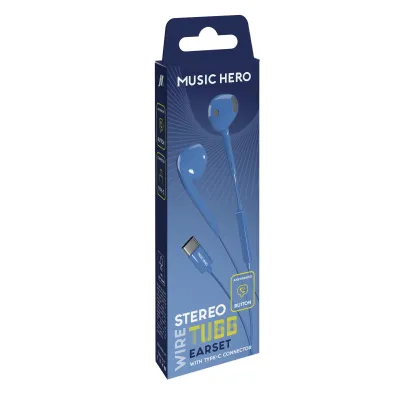 Music Hero - Slúchadlá TUBB, USB-C, modrá