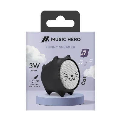 Music Hero - Bezdrôtový reproduktor Cat, 3 W, čierna