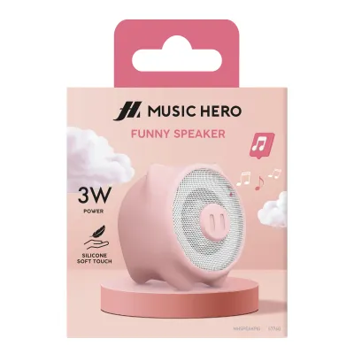 Music Hero - Bezdrôtový reproduktor Piglet, ružová
