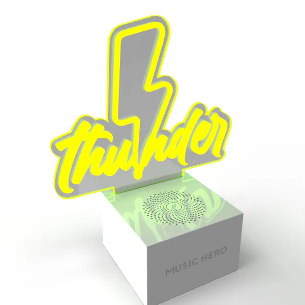 Music Hero - Bezdrôtový reproduktor NEON THUNDER MOOD, 3 W, žltá