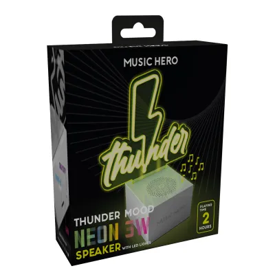 Music Hero - Bezdrôtový reproduktor NEON THUNDER MOOD, 3 W, žltá