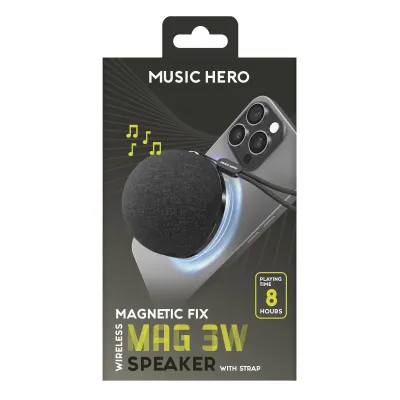 Music Hero - Bezdrôtový reproduktor MAG 3W, čierna