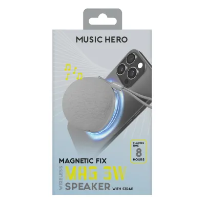 Music Hero - Bezdrôtový reproduktor MAG 3W, biela