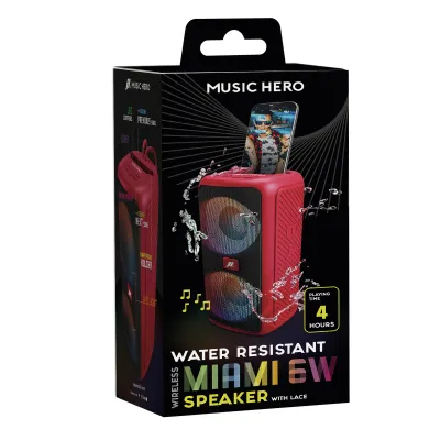 Music Hero - Bezdrôtový reproduktor MIAMI, 6 W, ružová