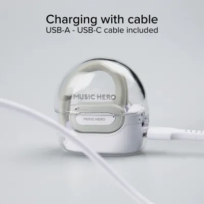 Music Hero - Bezdrôtové slúchadlá OWS Hydra, biela