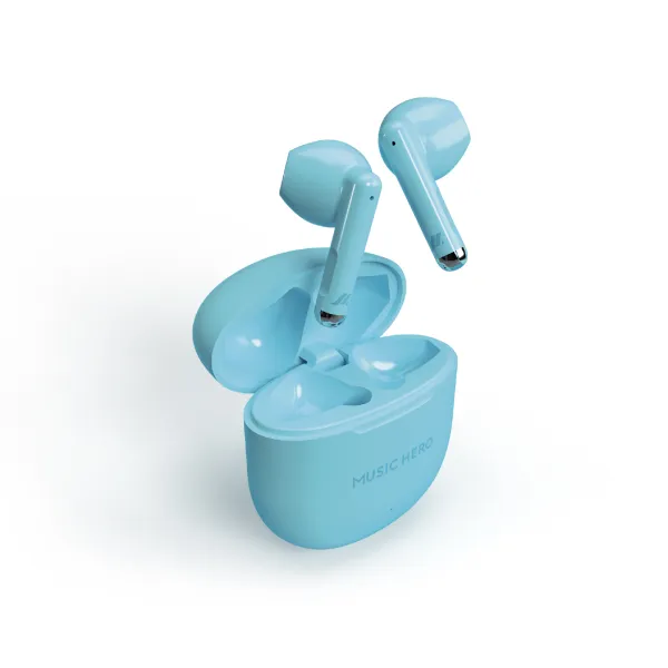 Music Hero - Bezdrôtové slúchadlá TWS NUBOX, azúrová