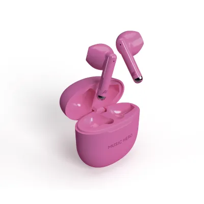 Music Hero - Bezdrôtové slúchadlá TWS NUBOX, ružová