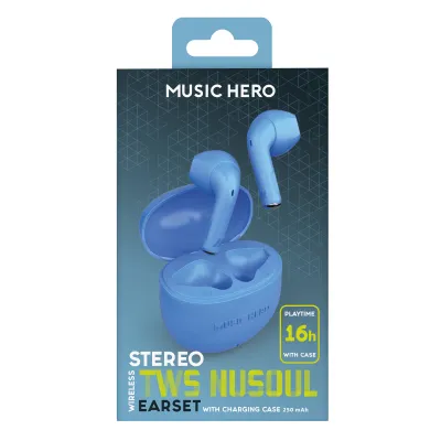 Music Hero - Bezdrôtové slúchadlá TWS NUSOUL, svetlá modrá