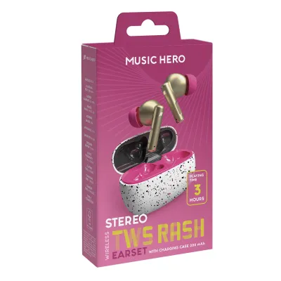 Music Hero - Bezdrôtové slúchadlá TWS RASH, fantasy pink