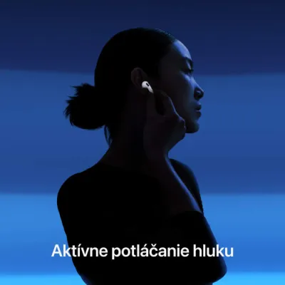 Apple - Bluetooth slúchadlá AirPods 4, ANC, biela