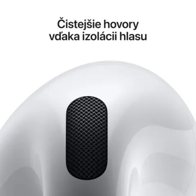 Apple - Bluetooth slúchadlá AirPods 4, ANC, biela