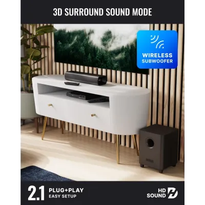 Majority - Bluetooth Soundbar a bezdrôtový Subwoofer Naga 40 Plus, čierna