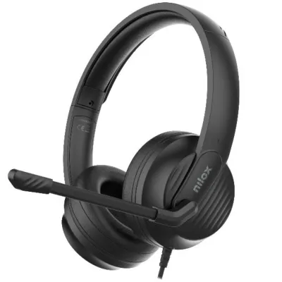 nilox - Stereo Headset s mikrofónom, USB-C/USB-A, ENC, čierna