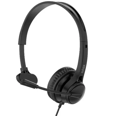 nilox - Mono Headset s mikrofónom, USB-C/USB-A, ENC, čierna