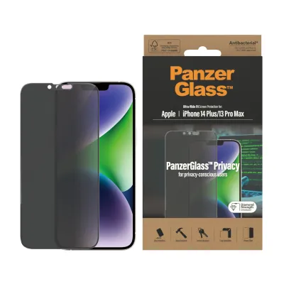 PanzerGlass - Tvrdené sklo UWF Privacy AB pre iPhone 14 Plus/13 Pro Max, čierna