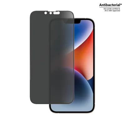 PanzerGlass - Tvrdené sklo UWF Privacy AB s aplikátorom pre iPhone 16e/14/13 Pro/13, čierna
