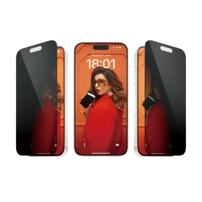 PanzerGlass - Tvrdené sklo UWF Privacy s aplikátorom pre iPhone 15 Pro, čierna