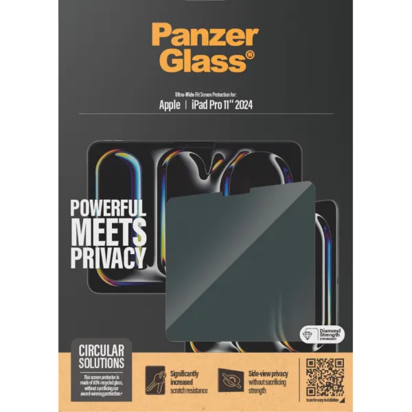 PanzerGlass - Tvrdené sklo UWF Privacy pre iPad Pro 11'', číra