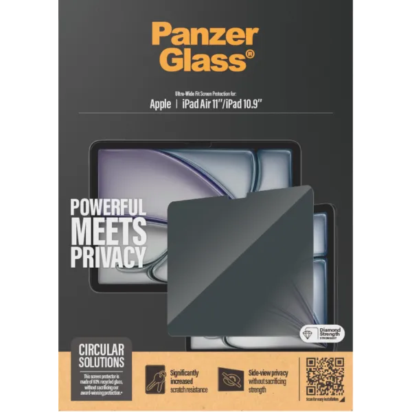 PanzerGlass - Tvrdené sklo UWF Privacy pre iPad 10,9"/Air 11'', číra