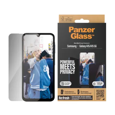 PanzerGlass - Tvrdené sklo UWF Privacy s aplikátorom pre Samsung Galaxy A15/A15 5G, čierna