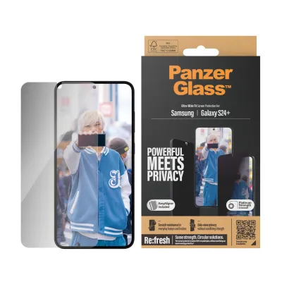 PanzerGlass - Tvrdené sklo Re:Fresh UWF Privacy s aplikátorom pre Samsung Galaxy S24+, číra