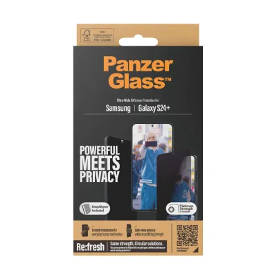 PanzerGlass - Tvrdené sklo Re:Fresh UWF Privacy s aplikátorom pre Samsung Galaxy S24+, číra