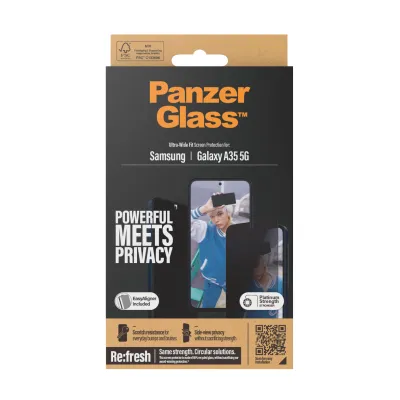 PanzerGlass - Tvrdené sklo Re:Fresh UWF Privacy s aplikátorom pre Samsung Galaxy A35 5G, číra