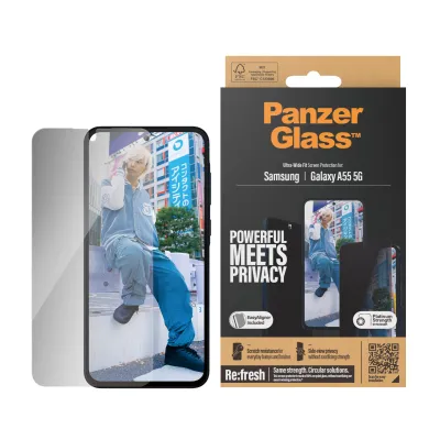 PanzerGlass - Tvrdené sklo Re:Fresh UWF Privacy s aplikátorom pre Samsung Galaxy A55 5G, číra