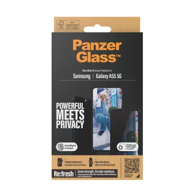 PanzerGlass - Tvrdené sklo Re:Fresh UWF Privacy s aplikátorom pre Samsung Galaxy A55 5G, číra
