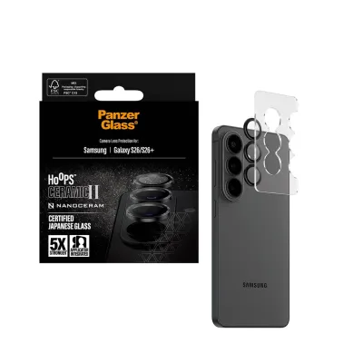 PanzerGlass - Ochranný kryt objektívu Hoops Ceramic II pre Samsung Galaxy S26/S26+, čierna