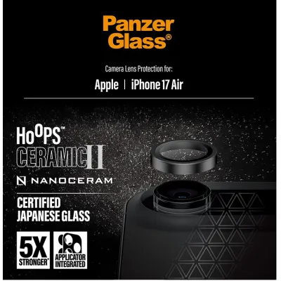 PanzerGlass - Ochranný kryt objektívu Hoops Ceramic II pre iPhone 17 Air, čierna