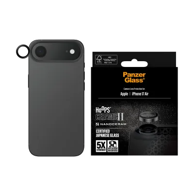 PanzerGlass - Ochranný kryt objektívu Hoops Ceramic II pre iPhone 17 Air, čierna