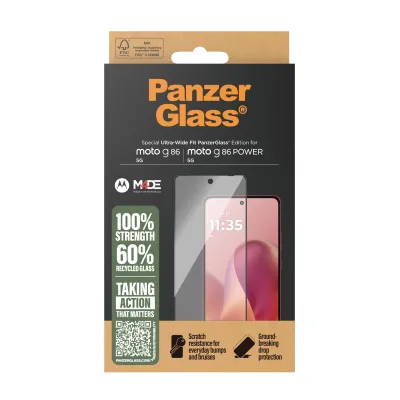PanzerGlass - Tvrdené sklo UWF pre Motorola Moto G86 Power, čierna
