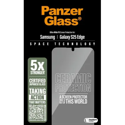 PanzerGlass - Tvrdené sklo UWF Ceramic s aplikátorom pre Samsung Galaxy S25 Edge, číra
