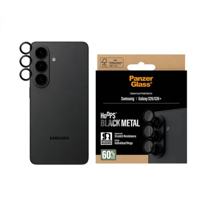 PanzerGlass - Ochranný kryt objektívu Hoops pre Samsung Galaxy S26/S26+, čierna