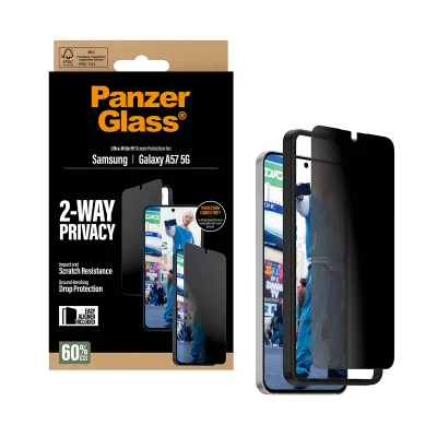 PanzerGlass - Tvrdené sklo UWF Privacy s aplikátorom pre Samsung Galaxy A57, číra