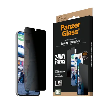 PanzerGlass - Tvrdené sklo UWF Privacy s aplikátorom pre Samsung Galaxy A57, číra