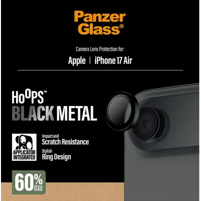 PanzerGlass - Ochranný kryt objektívu Hoops pre iPhone 17 Air, čierna