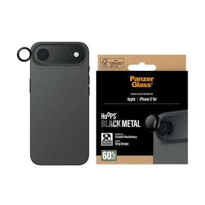 PanzerGlass - Ochranný kryt objektívu Hoops pre iPhone 17 Air, čierna