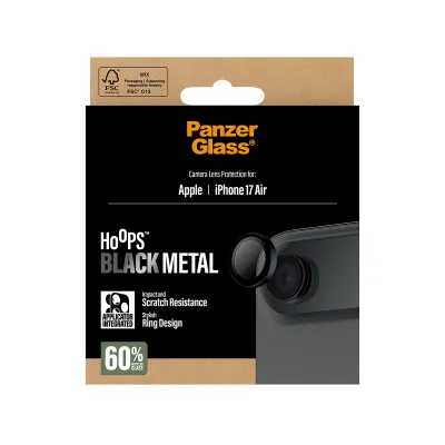 PanzerGlass - Ochranný kryt objektívu Hoops pre iPhone 17 Air, čierna