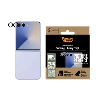 PanzerGlass - Ochranný kryt objektívu PicturePerfect pre Samsung Galaxy Z Flip7, čierna
