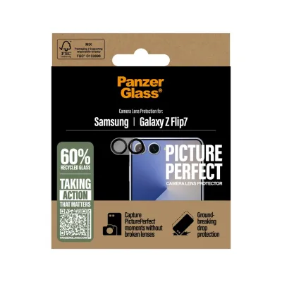 PanzerGlass - Ochranný kryt objektívu PicturePerfect pre Samsung Galaxy Z Flip7, čierna