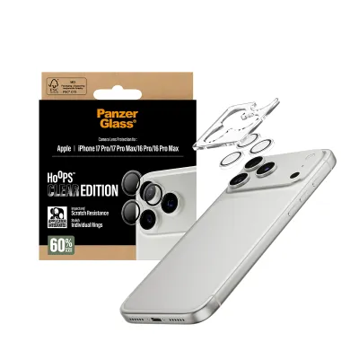 PanzerGlass - Ochranný kryt objektívu Hoops pre iPhone 17 Pro Max/17 Pro/16 Pro Max/16 Pro, číra