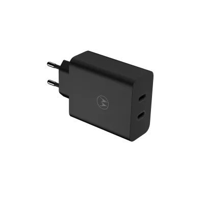 Motorola - Poškodené balenie, Cestovný adaptér 2x USB-C, 125 W, TurboPower, čierna