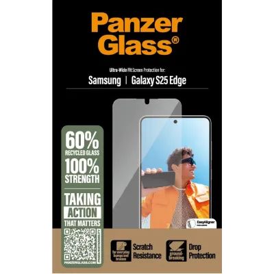 PanzerGlass - Tvrdené sklo UWF s aplikátorom pre Samsung Galaxy S25 Edge, číra