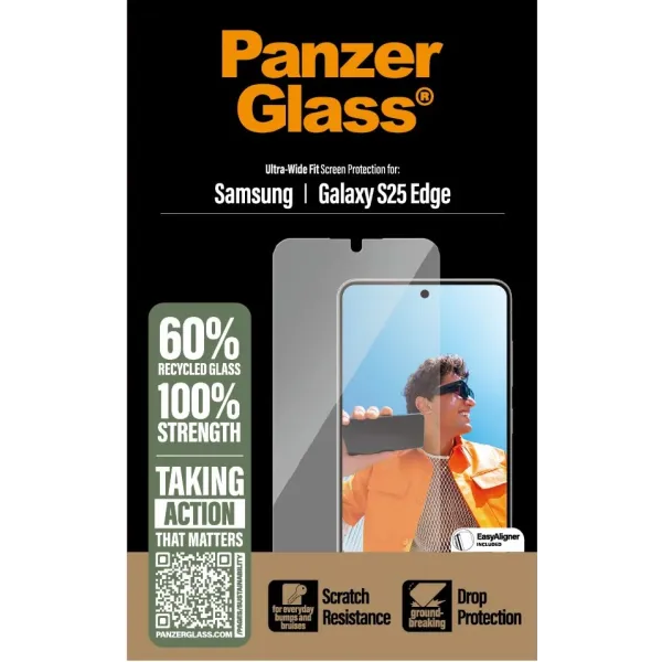 PanzerGlass - Tvrdené sklo UWF s aplikátorom pre Samsung Galaxy S25 Edge, číra