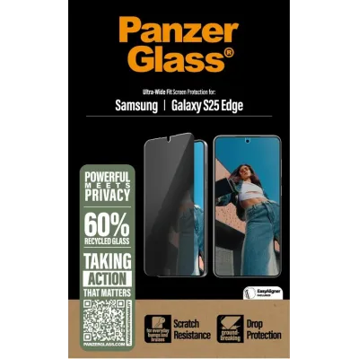 PanzerGlass - Tvrdené sklo UWF Privacy s aplikátorom pre Samsung Galaxy S25 Edge, číra