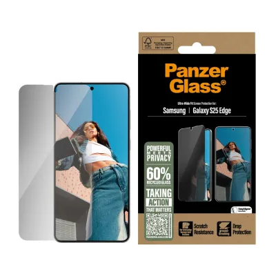PanzerGlass - Tvrdené sklo UWF Privacy s aplikátorom pre Samsung Galaxy S25 Edge, číra